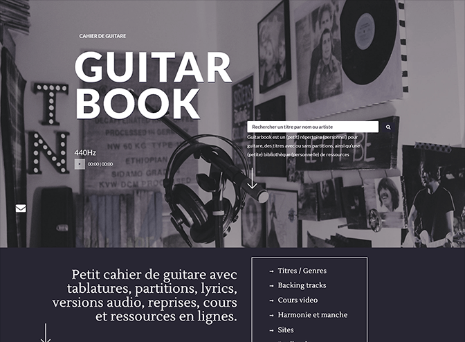 johannr.fr développeur webdesigner copie d'écran guitarbook.fr